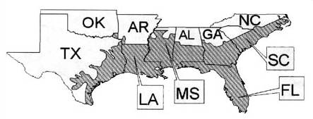 Alligator Range Map